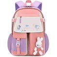 thumbnail image 1 of Mochila escolar ultraligera para niños Mochilas escolares con tira reflectante Niñas Niños para viajes al aire libre Escuela Mochilas de excursión de primavera Malva Rosa, 1 of 5