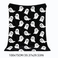 thumbnail image 3 of Fllostpr Halloween 39 x 29 in Spooky Ghost Blanket, Black Soft Flannel Throw Blanket Decorations for Couch, Bed, Sofa & Party, 3 of 7