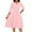 Pink #4, variant on Midi Dresses for Women Plus Size A-Line Fit and Flare Dress 3/4 Sleeve V Neck Cocktail Wedding Guest Work Dress with Pockets Pink XL
