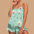 thumbnail image 2 of GERsome 2 Piece Womens Pajamas Set Cute Print Sleepwear Tank Tops and Ruffled Shorts Loungewear Outfits S-XXL, 2 of 8