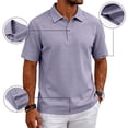 thumbnail image 2 of Men's Polo Shirts Short Sleeve Knit Breathable Polo T Shirt Button Up Collared Tops, S, 2 of 9