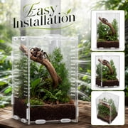 YTAKY Jumping Spider Enclosure, 7.87" x 4.72" x 4.72" Acrylic 360° View Terrarium with Flip-Top Lid & Vents, Habitat for Tarantula, Jumping Spider, Praying Mantis, Hermit Crab, Includes Tweezers