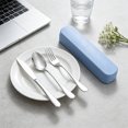 thumbnail image 6 of Stainless Steel Travel Cutlery Set Reusable Flatware With Portable Storage Case For Office Lunch Camping Blue, 6 of 6