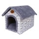 thumbnail image 1 of Cueva cálida plegable para mascotas, casa para perros y gatos al aire libre, cueva para animales, cama interior para gatos, nido para gatos, gatitos, Gris L, 1 of 9