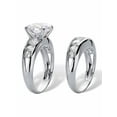 thumbnail image 2 of PalmBeach Jewelry Round Cubic Zirconia Two-Piece Bridal Set 6.09 TCW Gold-Plated or Silvertone, 2 of 5