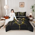 thumbnail image 4 of Castle Fairy Abstract Skull Full Size Comforter Sets 3-Piece for Teens Adults,Gothic Style Bedding Comforter Set,Gradient Lightning Lightweight Bedding Sets,Super Cozy Room Decor,Reversible, 4 of 8
