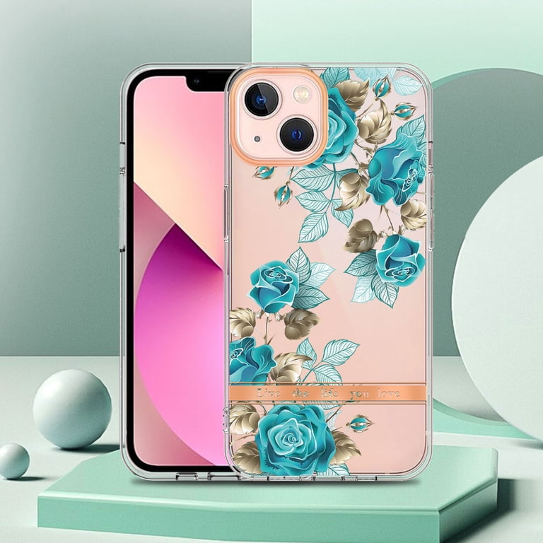 XIZYO Custodia per iPhone 13/14 - Simpatico motivo floreale con margherite - Bumper sottile in TPU - antiurto e compatibile con ricarica wireless - Bianco