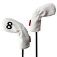 thumbnail image 3 of koolsoo 9 Pieces Golf Club Iron Headcover Long Neck Protection PU Golf Accessories White, 3 of 5