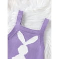 thumbnail image 4 of Diconna Baby Boys Girls Easter Overalls Sleeveless Bunny Print Knit Rompers Newborn Spring Outfit, 4 of 9