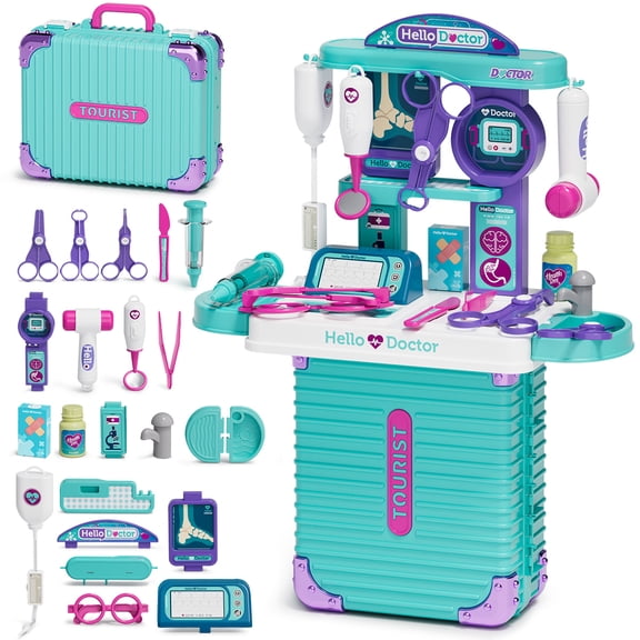 Doctor Kit for Kids, Pretend Play Medical Kit Toy, Pretend Medical Station with Accessories for 2 3 4 5 Year Old Boys Girls, Doctor Kit Toy for Kids Birthday Gifts