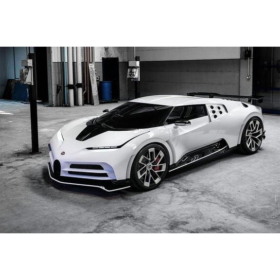 Bugatti Centodieci Sports Car Luxury Car Automotive Wall Art Home - 12x18 Inch Laminated Poster - Stunning Detail and Bold Colors