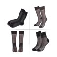 thumbnail image 1 of 1-5 Pairs Mens Silk Socks Sheer Dress Socks Ultra Thin Nylon Business Sox Summer Cool Crew Socks (black), 1 of 3