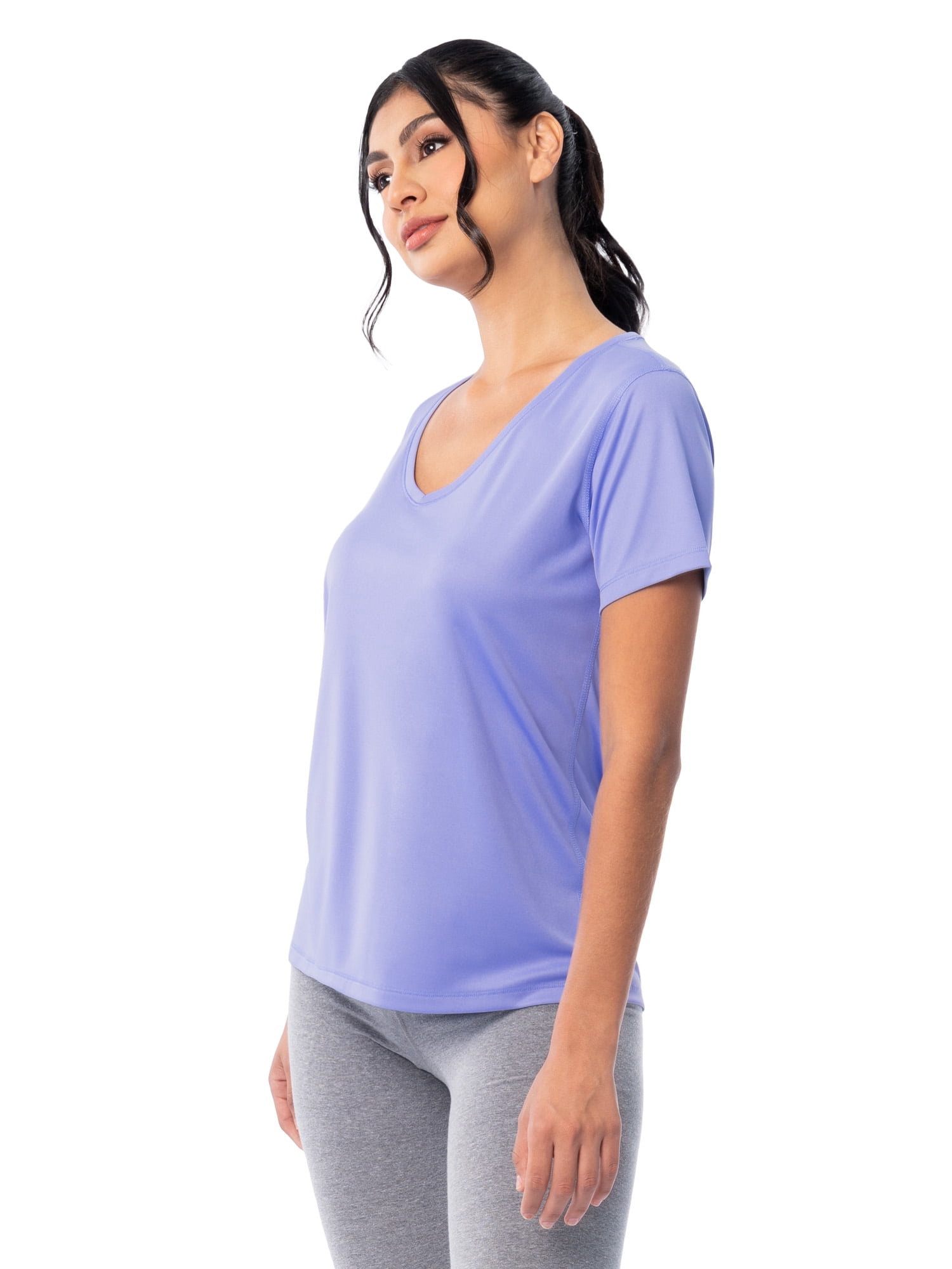 Athletic Works Women's and Women's Plus Core Active Short Sleeve V-Neck T-Shirt, Sizes XS-4X