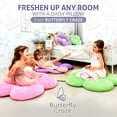 thumbnail image 3 of Butterfly Craze Daisy Lounge Flower Pillow - Cozy & Stylish Floor Cushion, Perfect Seating Solution For Teens & Kids, Machine Washable Aesthetic Decor, Plush Microfiber, Medium 20" Diameter, Green, 3 of 6