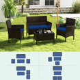 thumbnail image 2 of Laijoy 4 Pieces Outdoor Furniture Set, Patio PE Rattan Conversation Set with Cushioned Loveseat Chairs & Tempered Glass Coffee Table, 2 of 8