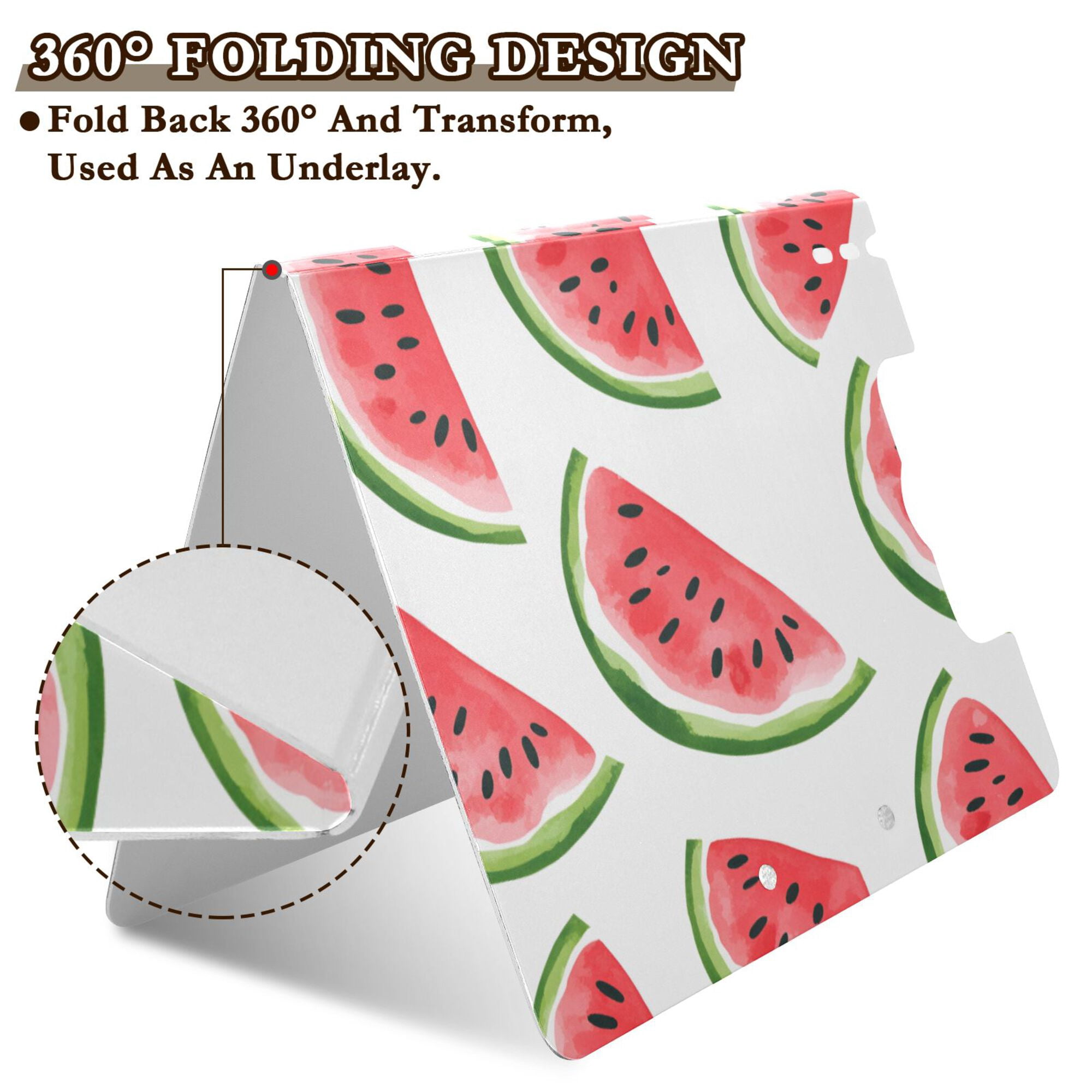 FORMRS A4 Clipboard Folder with Pen Holder Horizontal Foldable School Office Binder, White Watermelon