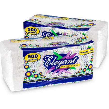 12" Disposable White Paper Napkins (1000 Pack) by Stock Your Home