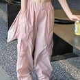 thumbnail image 3 of GYRATEDREAM Girls Cargo Pants Wide Leg Streetwear Kids Pants with Pockets Lightweight Outdoor Jogger Pants 6-14 Years, 3 of 6