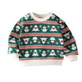 thumbnail image 2 of piuwrlz Long Sleeve Sweaters for Girls Boys Printed Sweatshirt Christmas Round Neck Without a Hat Hoodie Green Size 6 Years, 2 of 3