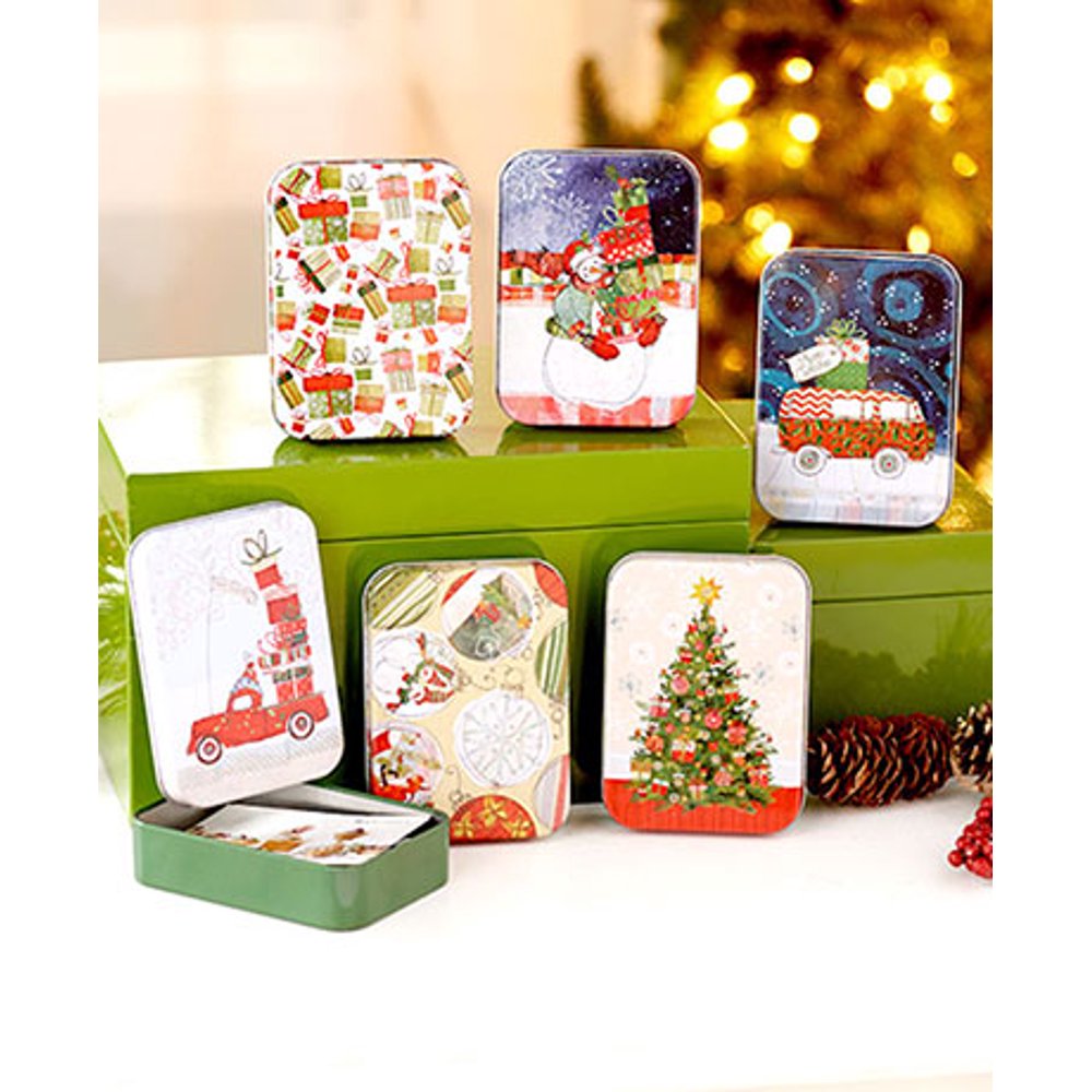 Sets of 6 Tin Gift Card Holders ( Traditional )