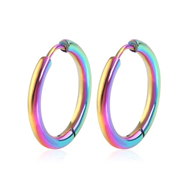 1 par de aros pequeños de acero inoxidable para mujer/hombre, Piercing para el cartílago de la oreja, Tragus, círculo fino Simple, hebilla antialérgica para la oreja Tan Jianjun unisex