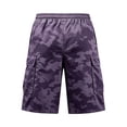 thumbnail image 6 of TQWQT Camo Cargo Shorts for Men Drawstring 3/4 Cargo Capri Shorts Elastic Waist Loose Fit Below Knee Lightweight Casual Street Outdoor Summer Shorts with Pockets Purple S, 6 of 6