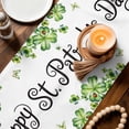 thumbnail image 3 of St. Patrick's Day Table Runner - 120 Inch Long Lucky Shamrocks Boots Books Green Plants Cotton and Linen Blended Dress Scarves Farmhouse Table Runner for Kitchen Dining, Coffee Table, 13" x 120", 3 of 8