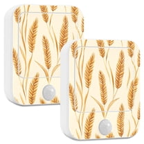 Yayeee 2-Pack Plug in LED Night Lights with Light Sensors Motion Detectors, Wheat Ears Pattern