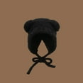 thumbnail image 4 of Cute  Ear Protection Y2k Warm Bear Ear Wool Hat Beanies Cap Winter Hat Knitted Bomber Cap GREY, 4 of 6