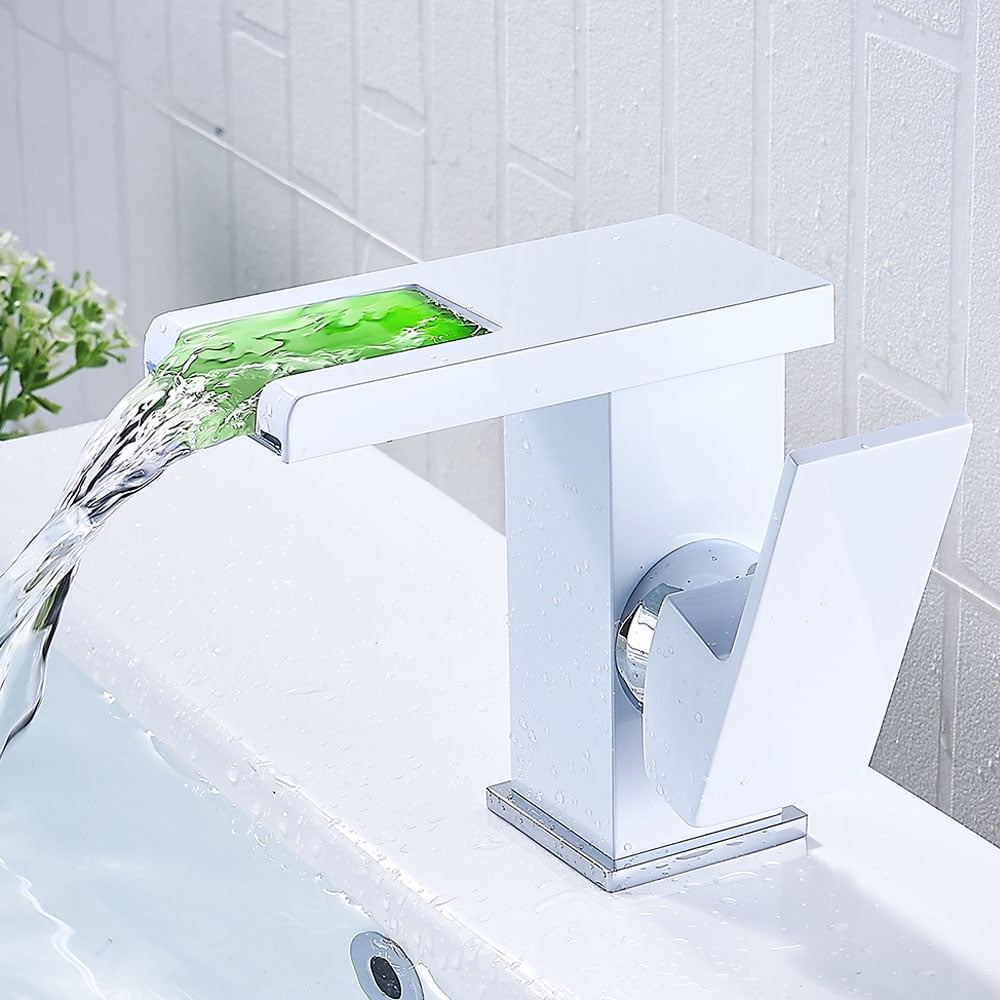 Waterfall LED RGB Bathroom Taps Basin Mono Mixer Bath Tap Single Lever Faucet Waterfall LED RGB Bathroom Taps Basin Mono Mixer Bath Tap Single Lever Faucet
