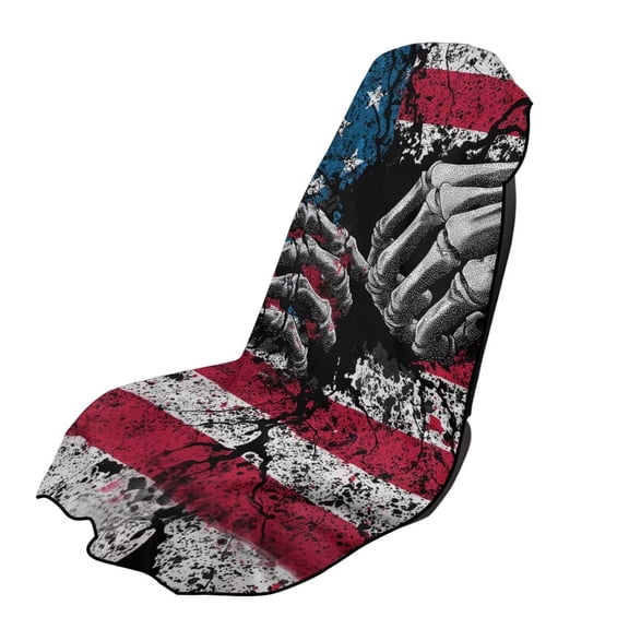 ZUXONGSY Car Seat Cover Towel Skeleton Hands USA Flag Print Cars Seat Towel Covers Absorbent Auto Front Seat Covers for After Gym Workout, Running, Beach Sports