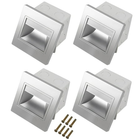

4Pcs Stair Light Led 3W LED Recessed Wall Light Footlight Step Lamps Indoor Background Lighting Nightlight Stairway Corridor with 86 Box