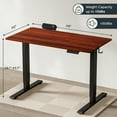 thumbnail image 3 of FLEXISPOT 48"x30" Black and Mahogany Home Office Height Adjustable Standing Desk Whole-piece Desktop Computer Desk, 3 of 10