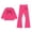 1-Hot Pink3847, variant on WOYY Girls Outfits Bow Print Crew Neck Sweatshirt Flared Pants Tracksuit for Kids, Sizes 3-10