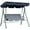 Blue and White, variant on Outsunny 3-Seat Patio Swing Chair with Adjustable Canopy Brown
