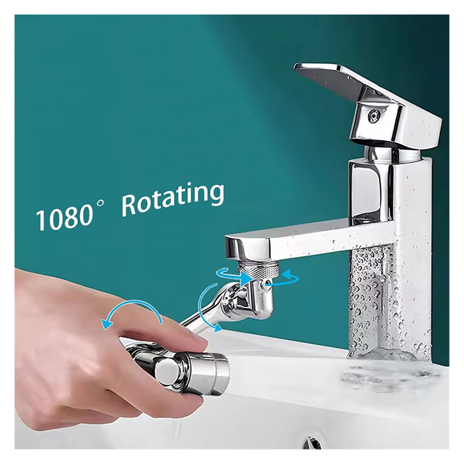 Universal 1080° Rotation Extender Faucet Aerator Plastic Splash Filter Kitchen Sink Washbasin Faucets Bubbler Nozzle Robotic Arm ,Water Saving