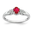 thumbnail image 3 of 925 Sterling Silver Rhodium-plated Ruby and White Sapphire Ring Size 8, 3 of 5