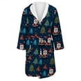 thumbnail image 4 of Women's Fleece Plush Robe Long Warm Plush Bathrobe Loungewear Jacket Printed Comfort Robe, 4 of 5