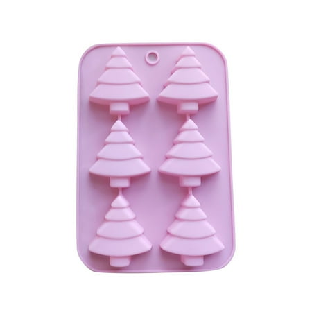 

SDJMa 6 Christmas Tree Silicone Mold Cake Baking Mold Chocolate Candy Handmade Soap Ice Cube Biscuit Moulds No-Stick Christmas Baking Trays Pan