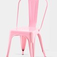 thumbnail image 4 of Dining Chairs Set of 2 High Gloss Pink Industrial Metal Dining Chairs 18 Inch Seat Height Stackable Indoor Outdoor, Lightweight Easy-Clean Surface, Easy Assembly, Durable Modern Design,For Kitchen Ca, 4 of 6