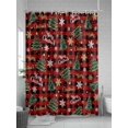 thumbnail image 5 of Fsddascl Christmas Tree Shower Curtain Set - Long 72" x 84" Washable Bathtub Curtain with 12 Hooks, Snowflake Xmas Merry Christmas Red Plaid Waterproof Fabric Stall Shower Curtains for Bathroom, 5 of 6