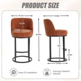 thumbnail image 2 of Peispie Counter Height Bar Stools Set of 4, 25 Inch Linen Upholstered Bar Chairs with Back, Modern Kitchen Island Stools with Footrest, Metal Frame, 350 lbs, Orange, 2 of 6