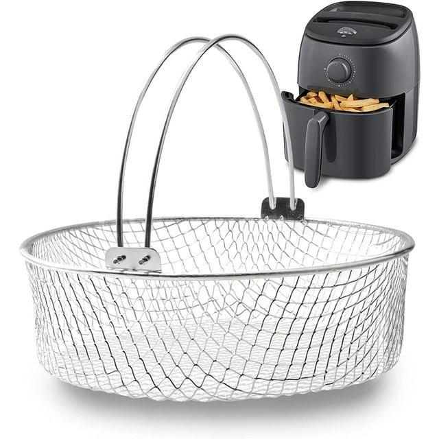 Cesta para freidora de aire, vaporera, cesta de malla para freidora de aire de acero inoxidable 304, freidora de aire