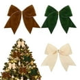 thumbnail image 5 of Dserfhy 4/12Pcs Large Christmas Velvet Bow Decoration Vintage Solid Hanging Bow Ornament Indoor Outdoor Xmas Holiday Party Fabric Bow Wreath Tree Decor, 5 of 8