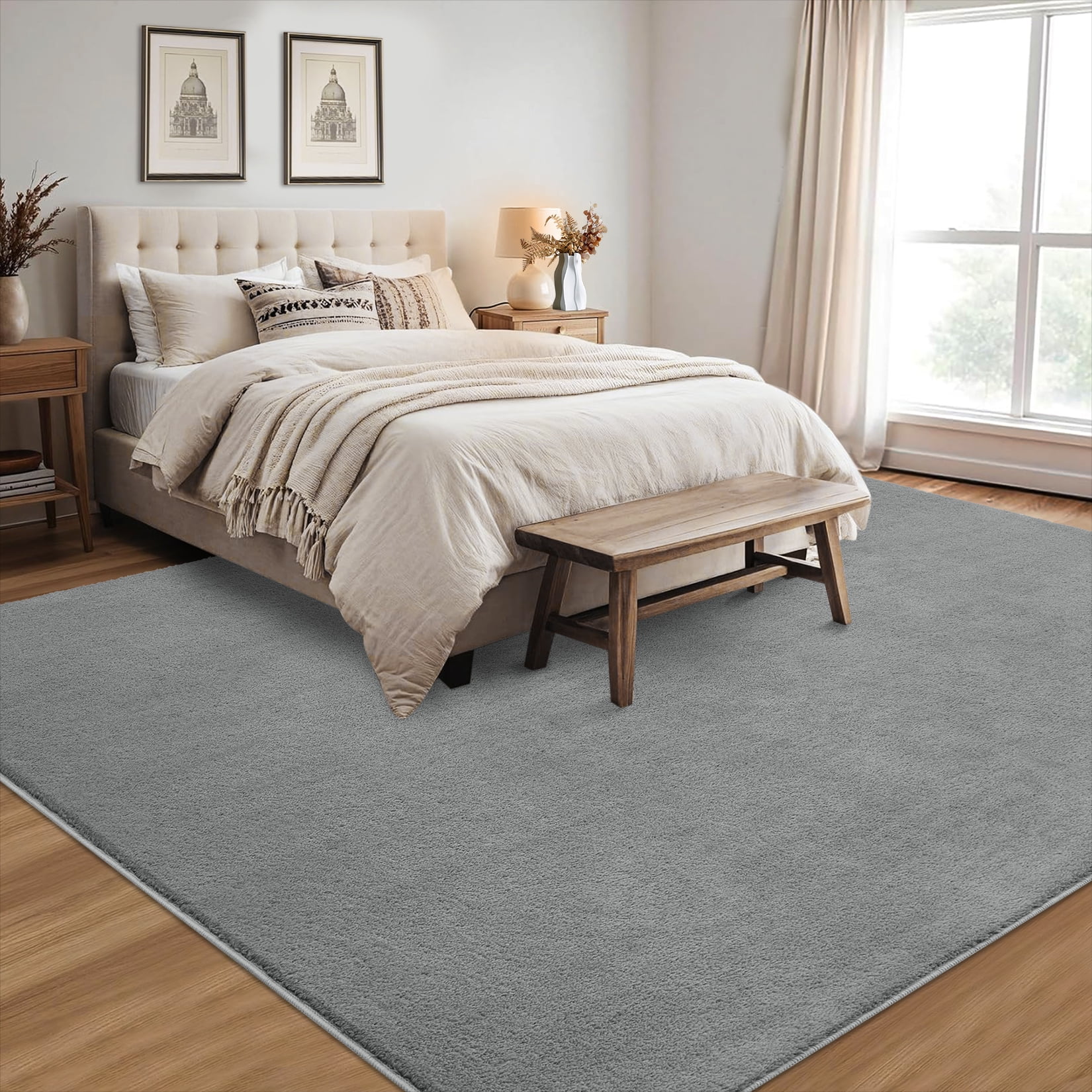 Garvee Ultra Soft Area Rug, 5'x7' Fluffy Area Rug Non Slip Rug for Living Room Bedroom Home Decor Carpet, Gray