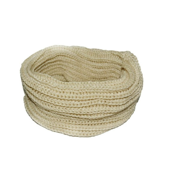 Mifelio Neck Warmers Soft Men Women Scarf Winter Warm Scarves Wrap Knitted Collar Circle Shawl Hoop Circle Scarf for Women Beige One Size