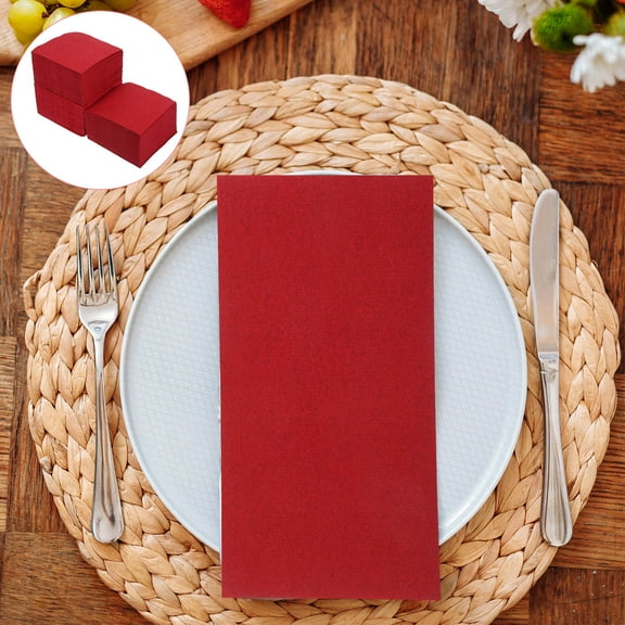 ULTNICE Elegant Red Disposable Napkins 150Pcs 7.9X7.9In
