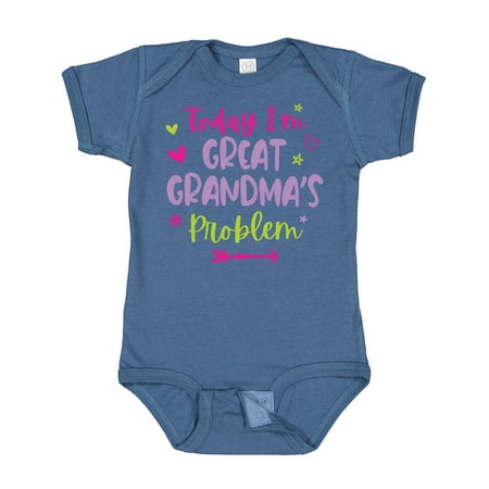 

Inktastic Child Funny Today Im Great Grandmas Problem Gift Baby Girl Bodysuit