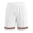 thumbnail image 3 of Hurxie Mens Athletic Gym Shorts 5/5.5 Inch Cotton Casual Shorts Elastic Waist Joggers Sports Sweat Shorts with Pockets White,L, 3 of 6