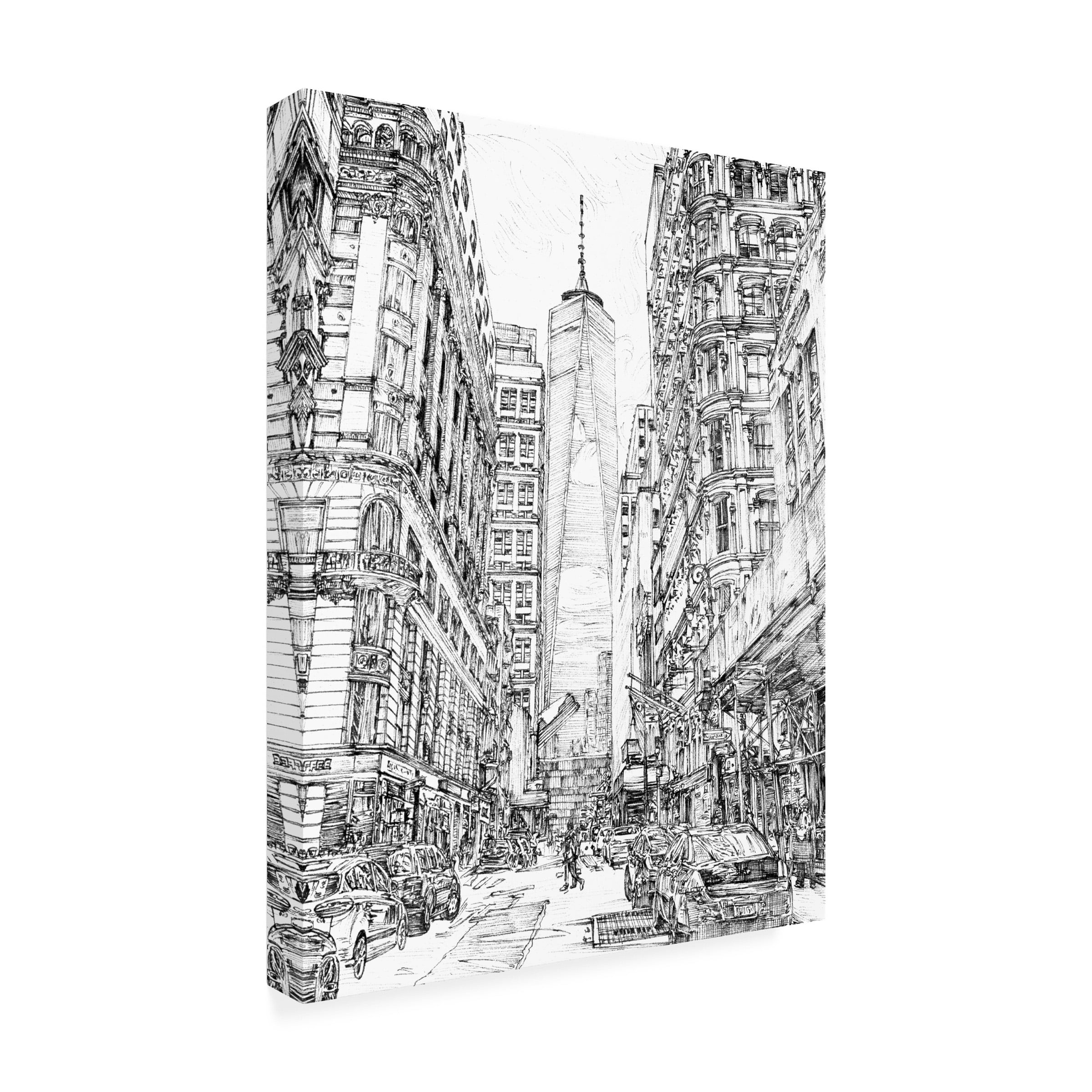 Melissa Wang 'City In Black And White I' Canvas Art